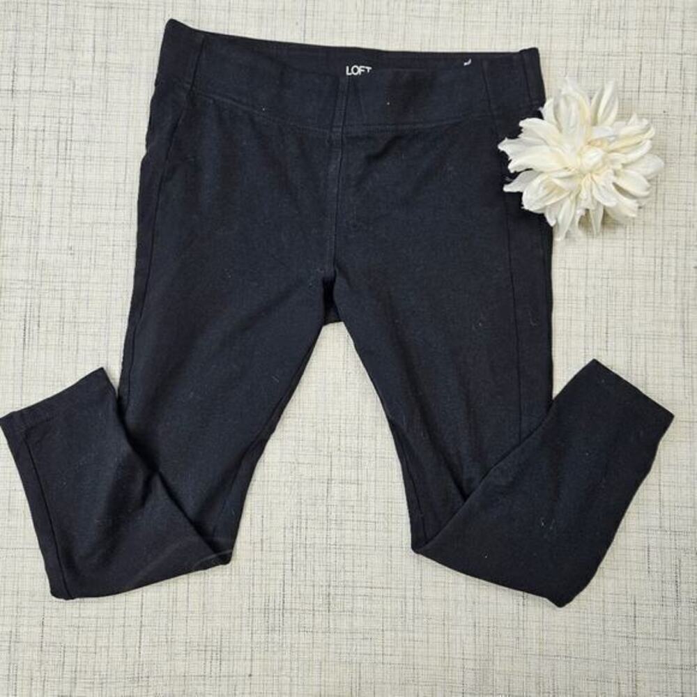 LOFT Wide Waistband Stretch Black Legging‎ Size Large